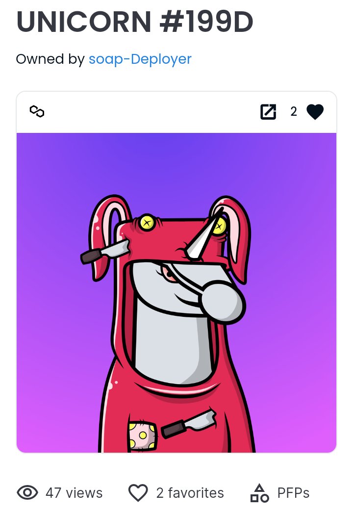 Unicorn_ID_NFT's tweet photo. 🦄 UNICORNID SECONDARY MARKET 🦄

🦄 : UNICORN #199D 
🤵 : @SoapFrens
💸 : 4 $MATIC
⭐ : Uncommon
🛍️ : Buy this nft, free 1 Futurizen Unicorn nft 🎁
🔗 : https://t.co/oeFE5bHLyt

#NFT #VERTICALNFT #NFTCommunity https://t.co/2WFiYUoO3g