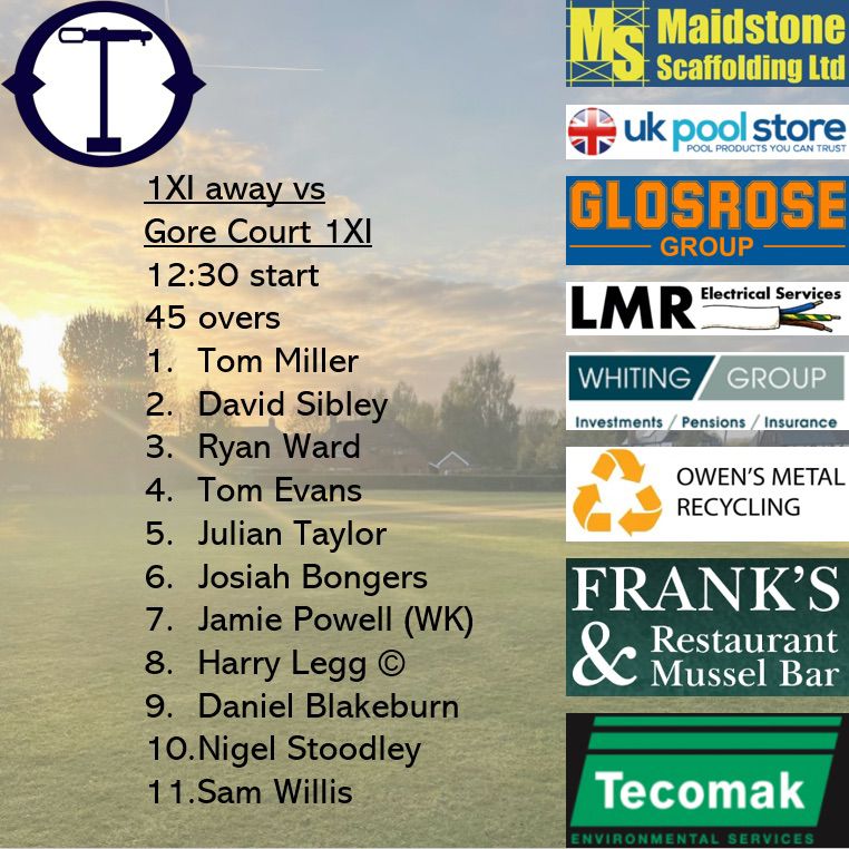 The 1st XI off to play Gore Court in Sittingbourne this afternoon.  With the temperature rising to 30C it's going to be a warm one!