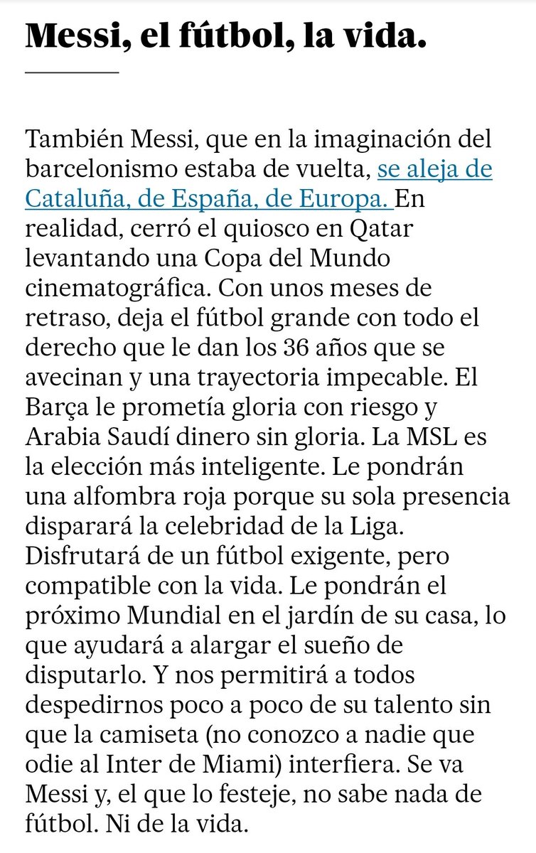 Sergiovazquez14's tweet photo. Messi, el fútbol y la vida.

Escribe Valdano. https://t.co/zgjiebVGO7
