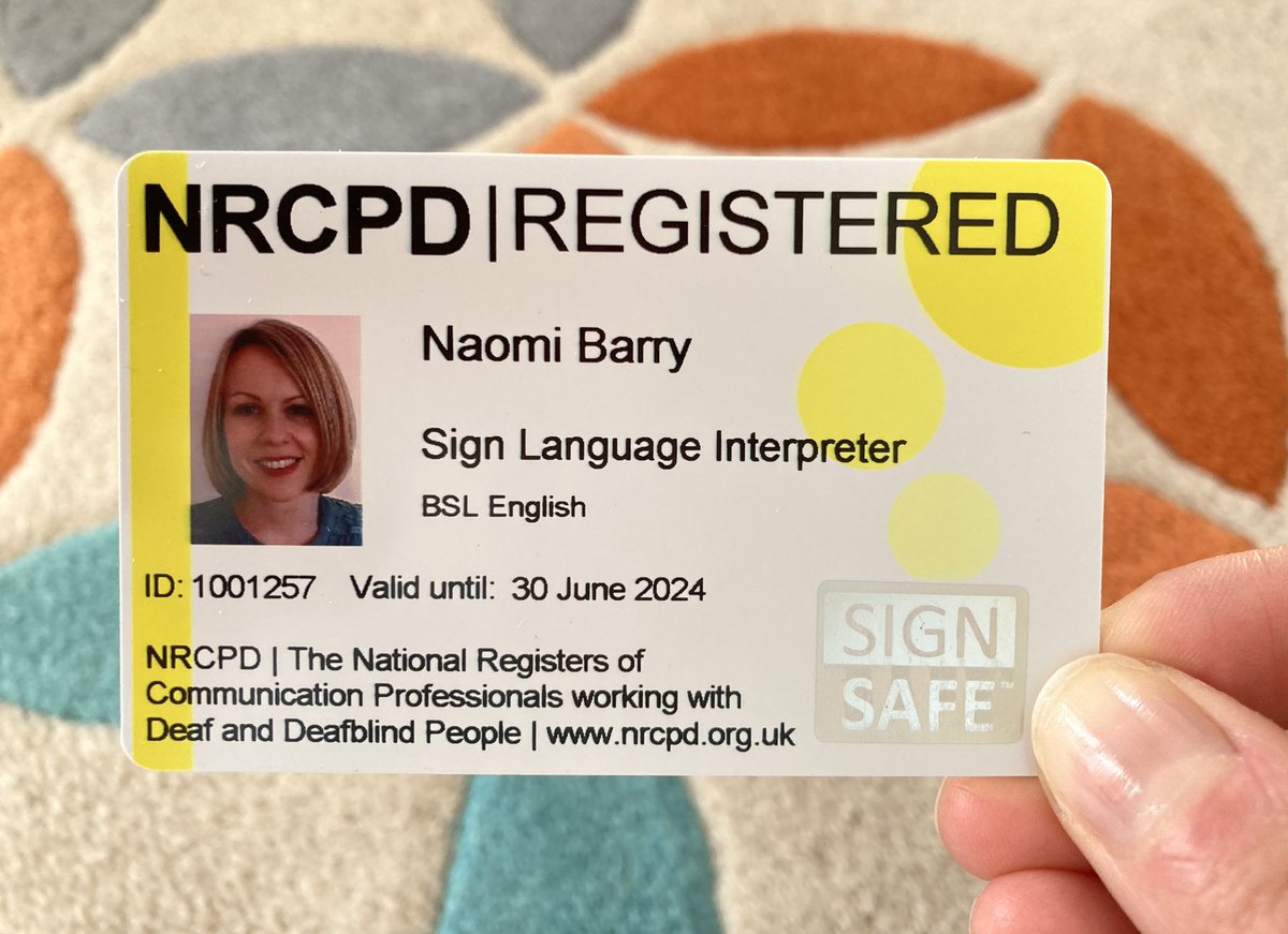 _Naomi_Barry's tweet image. New badge day is always exciting #NRCPDregistered #RSLI #bslinterpreter