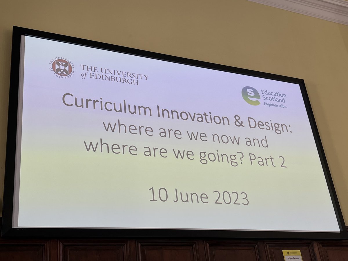 Awaiting kick off at the ⁦<a href="/MorayHouseCLPL/">Moray House Professional Learning & Leadership</a>⁩ and ⁦<a href="/EducationScot/">Education Scotland</a>⁩ partnership event. Looking forward to discussing all things curriculum with educators #curriculuminnovation