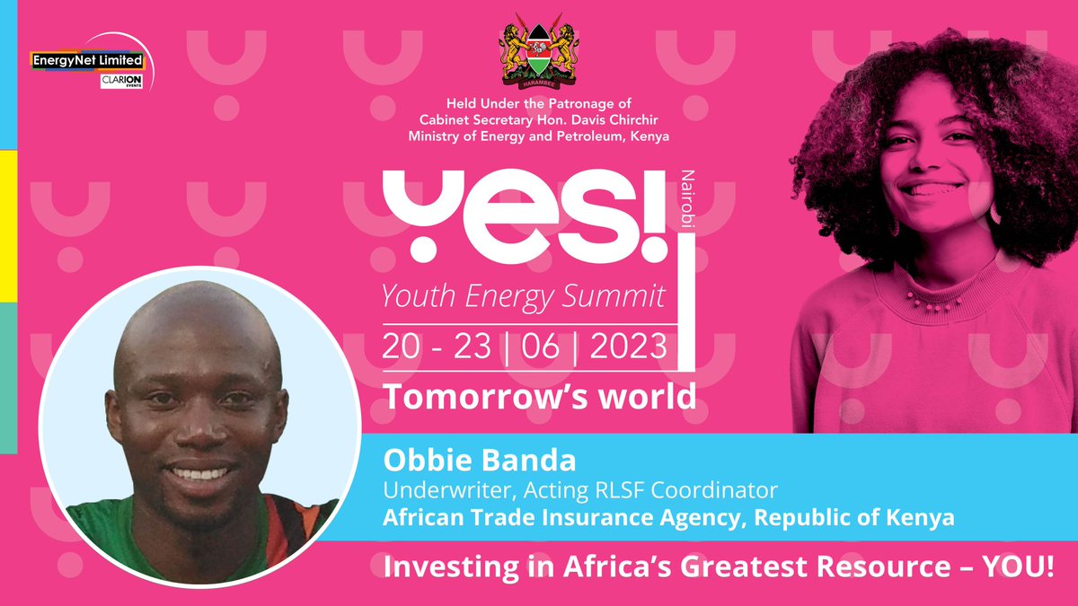 #YES23 SPEAKER ALERT! 🥳

We are excited to announce @TheObbieBanda as one of the speakers for the Youth Energy Summit 2023 that is to take place in Nairobi, Kenya. To register bit.ly/3Mxh2V0

#energysummit #yes23