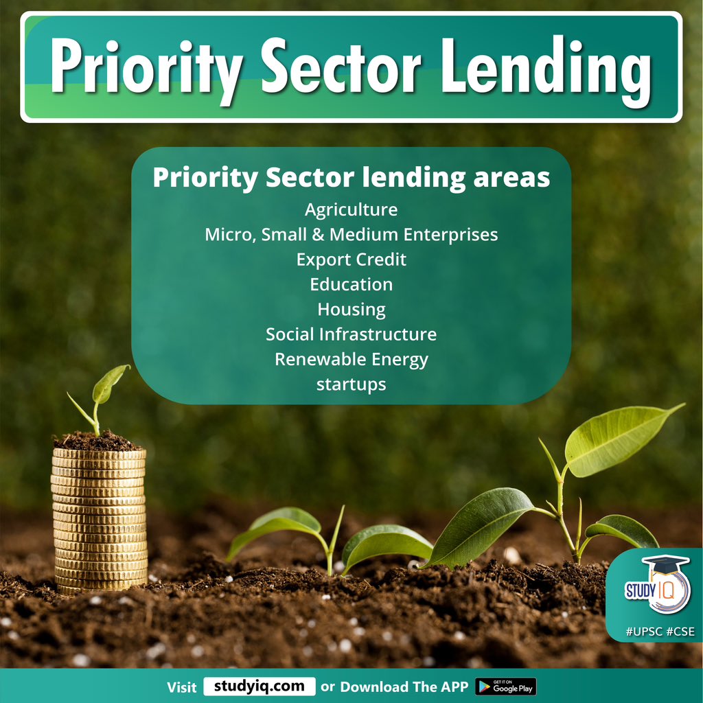 Priority Sector Lending 

#prioritysectorlending #urbancooperativebanks #rbi #reservebankofindia #prioritysector #govtofindia #psl #employment #agriculture #smallenterprises #exportcredit #education #socialinfrastructure #renewableenergy #startups #upsc #cse #ips #ias