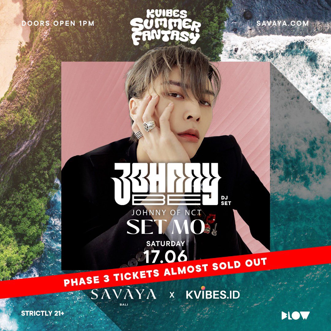 ‼️ PRE SALE 1 & 2 SOLD OUT 
⚠️ PRE SALE 3 is LOW QUANTITY

Tickets for KVIBES SUMMER FANTASY still available on savaya.com 

Get your tickets now! 

#KVIBESSummerFantasy #JOHNNYbeatKVIBES 
#KVIBESxSAVAYA #JOHNNY #JOHNNYbe #쟈니