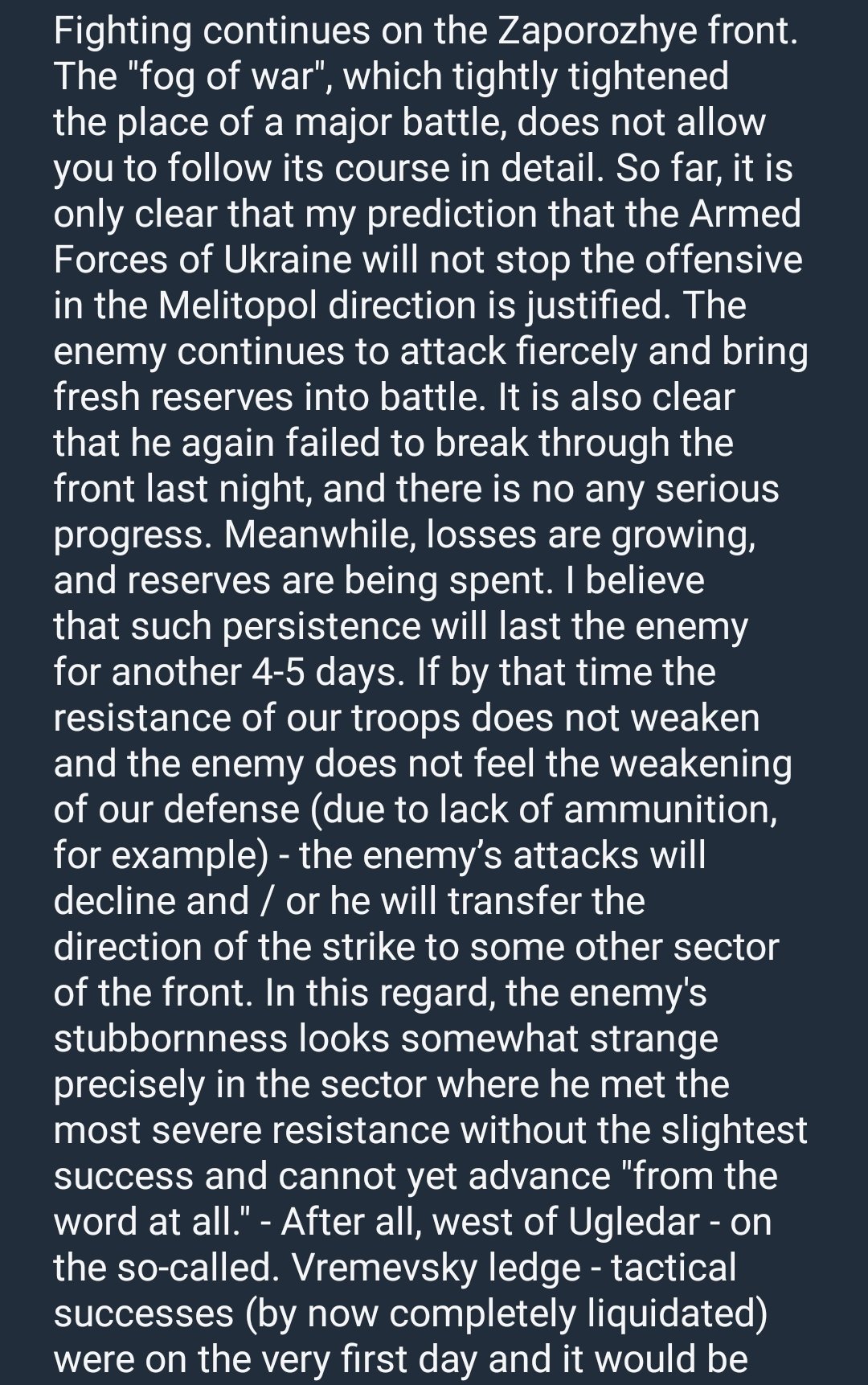 [情報] 斯特列爾科夫評論烏軍反攻