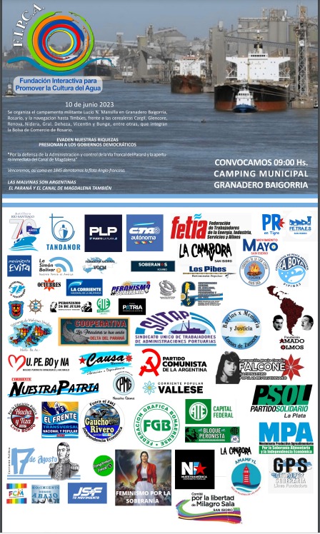 marcelo_yaquet's tweet photo. Convocados por @FIPCAok diferentes organizaciones del campo popular, en clave de soberanía nacional señalamos a los grupos económicos del complejo cerealero.

Los puertos y el rio Paraná son nuestros.

Las y los Argentinos #QueremosPatria https://t.co/NWrvxZLjmw