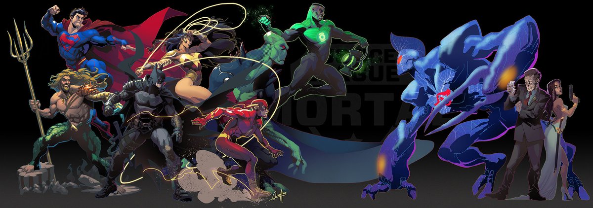 it's been a blast drawing for @L_B_C_95's #justiceleaguemortal game!

As a final thank-you, here are all the characters put together in one epic standoff! Hope you like it
#dcu #dccomics #justiceleague #superman #batman #wonderwoman #aquaman #flash #greenlantern #martian #OMAC