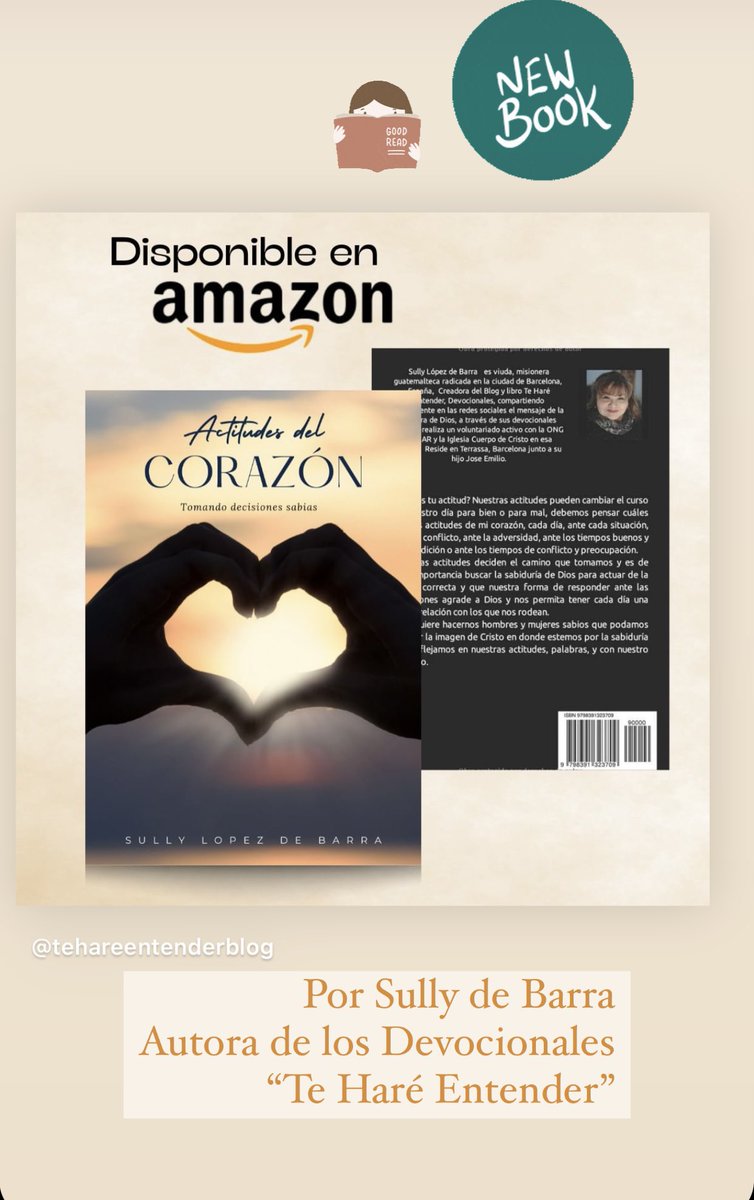 MayraNazario's tweet image. El nuevo libro de mi querida hermana Sully de Barra, autora de los Devocionales “Te Haré Entender”  
#devocional #devocionales #actitudes #familia #repost #leer #libros #LibrosRecomendados