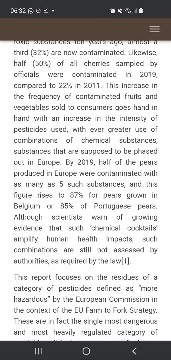 GuyPeer3's tweet photo. #misinformation alert: EPP claims there have been years of progress in reducing pesticides.
Data show a dramatic, linear *increase* in dangerous pesticides in fruits &amp; vegetables, e.g. 50% in cherries and pears, even 85-87% in some countries.
https://t.co/qe9xUOxTx3 https://t.co/5lR7k8Bj9q