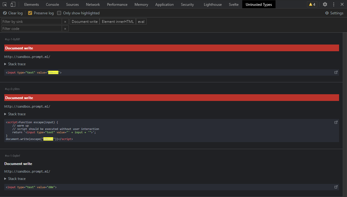 Bug_X_hunter's tweet photo. 🔒 Untrusted Types is a Chrome extension that "abuses" Trusted Types to log DOMXSS sinks.
#BugBounty #bugbountytips #bug https://t.co/N9JkXonYhl