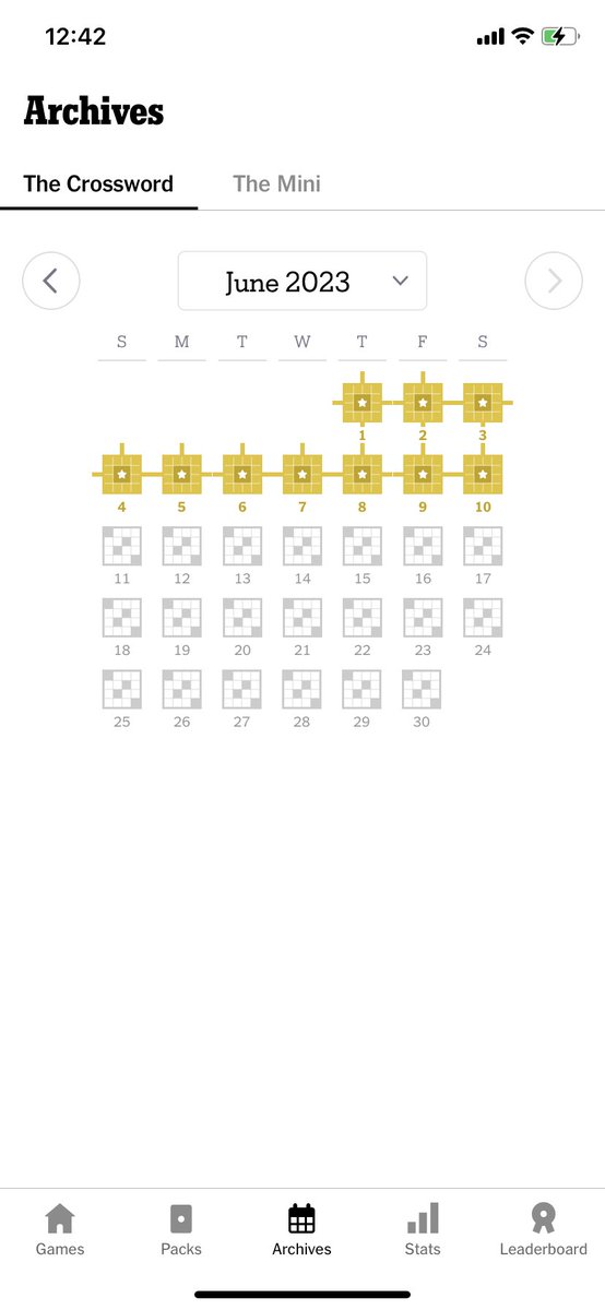 10 for 10 in June! #nytxw #crossword