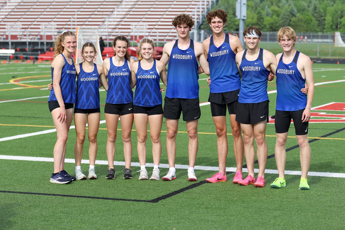 Woodbury Girls &amp; Boys both qualified for the State Track &amp; Field meet in the 4 x 800 meter relay. Good luck to our Royals Isabelle Renlund, Lauryn Rosenthal, Emily Renlund, Sarah Vaske, James Worth, Jack Konicek, Weston Bruning &amp; Dylan Longworth!