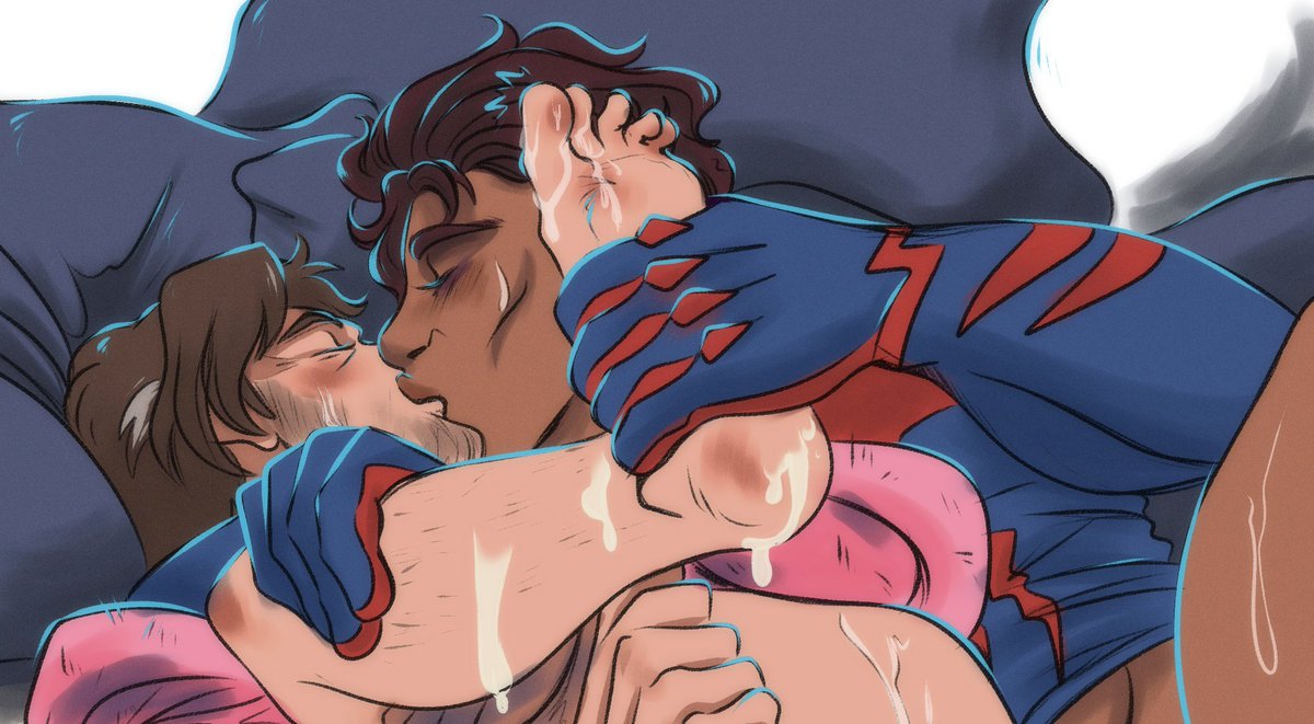 dantecave's tweet photo. #MiguelOHara x #PeterBParker 
because i have a new hyperfixation
#spiderdads (?)
#ships #yaoi #omegaverse https://t.co/x0sjdH3OSH