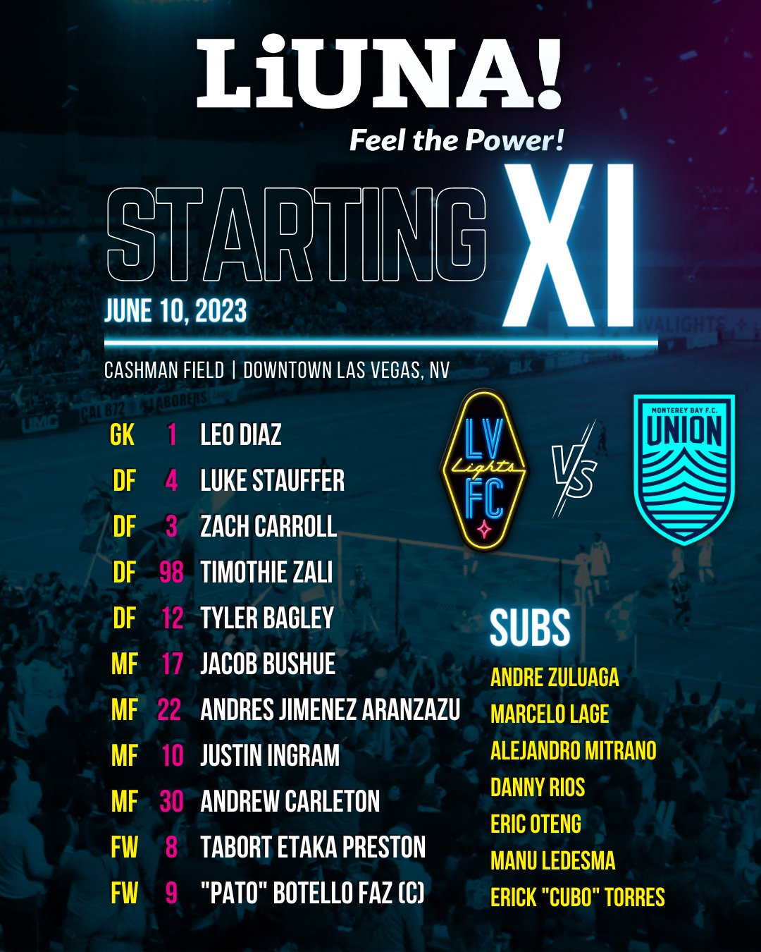 Las Vegas Lights FC on Twitter "Here's our Laborers Union Local 872 