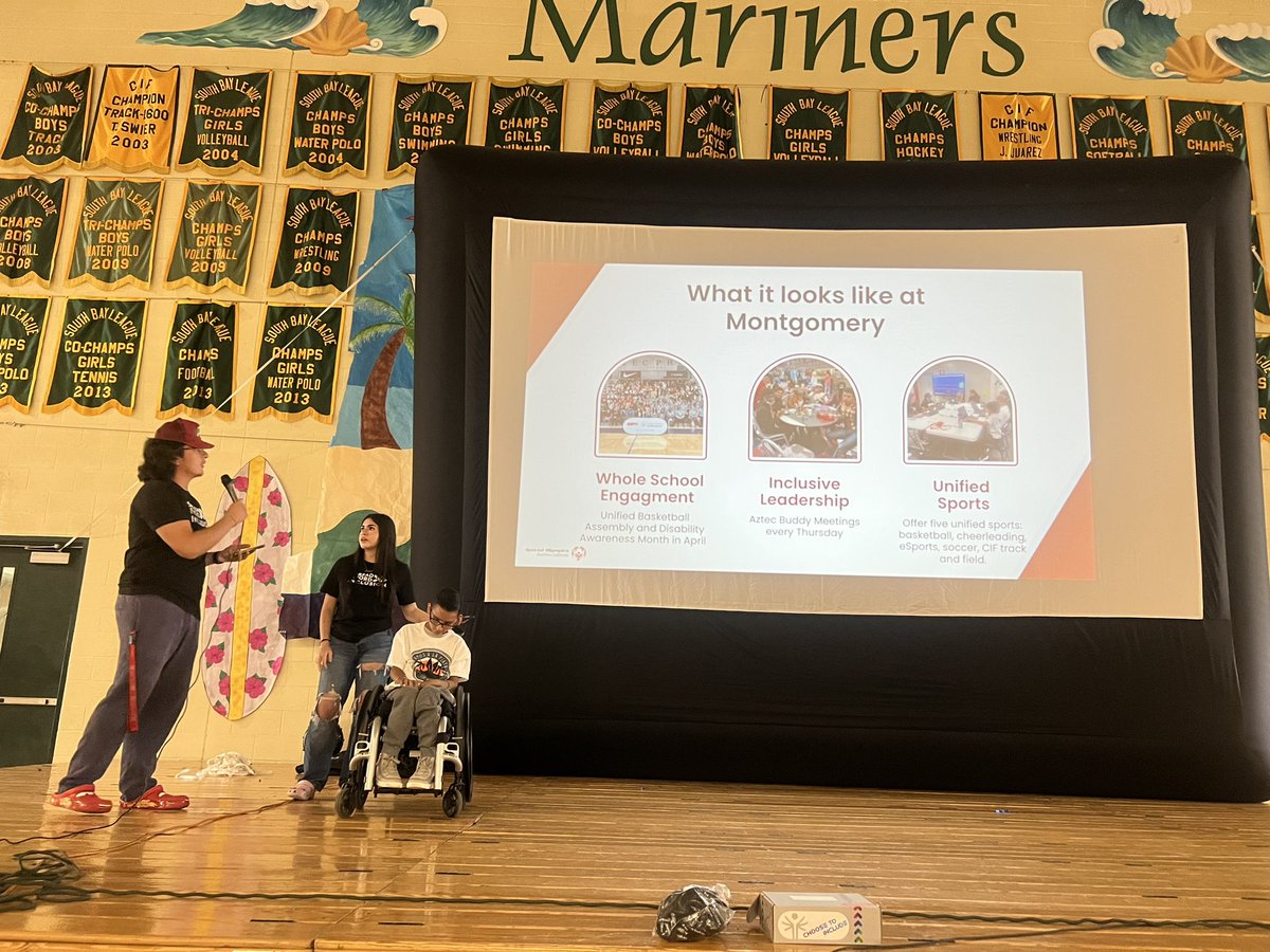 @aztec_budies shared how Montgomery is a Unified Champion School at the district's ASB Camp #inclusionrevolution #choosetoinclude #wearesosc #generationunified #playunified