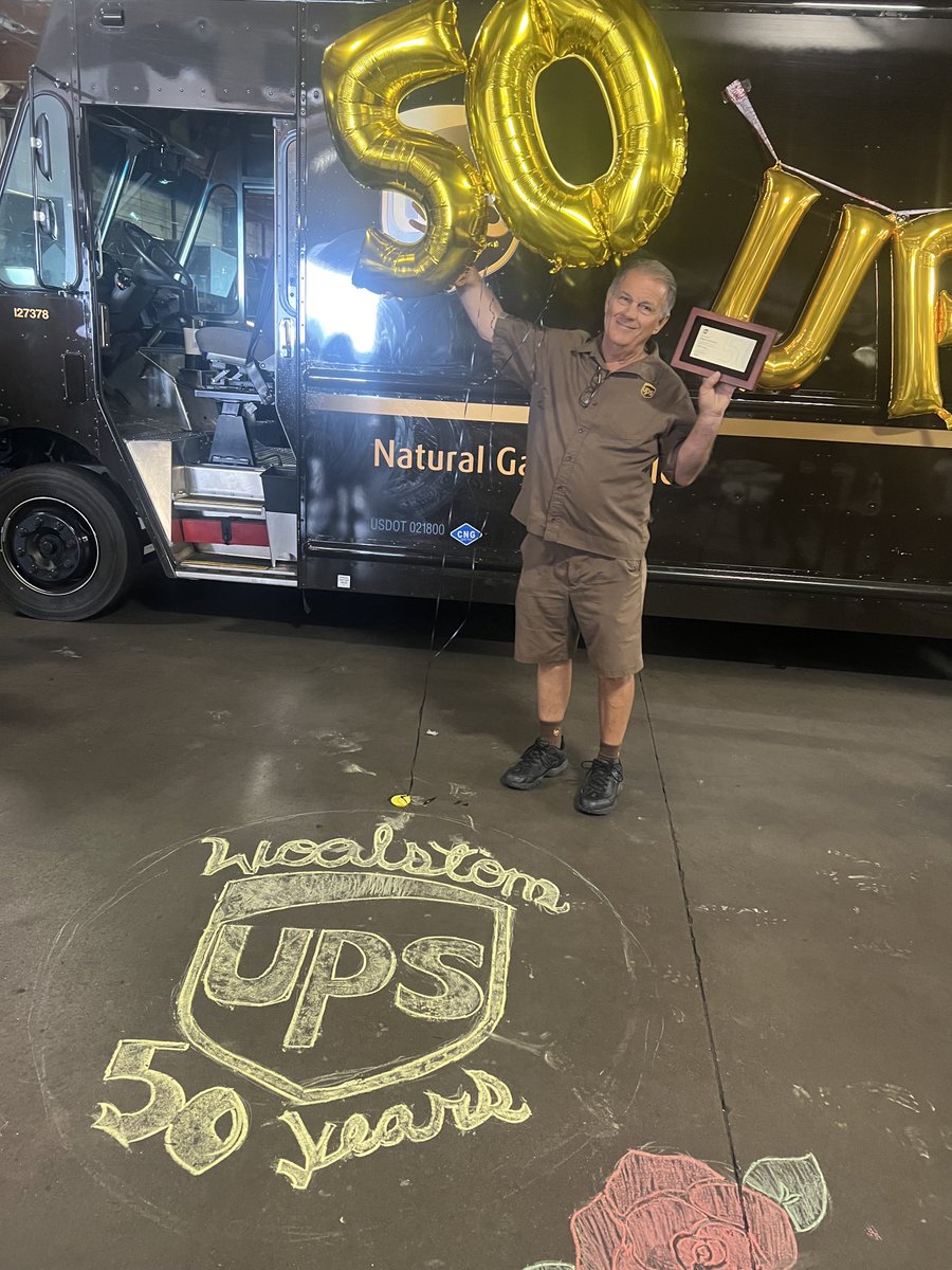 50 years at ⁦@UPS⁩ as a ⁦⁦@UPSers⁩ package car driver Absolutely will never happen again in Phoenix AZ. Thank you you DV manager S. Lyons for helping make this happen for M, Woolston and his family. 48 years safe driving ⁦@CarolBTome⁩ ⁦⁦⁦⁦