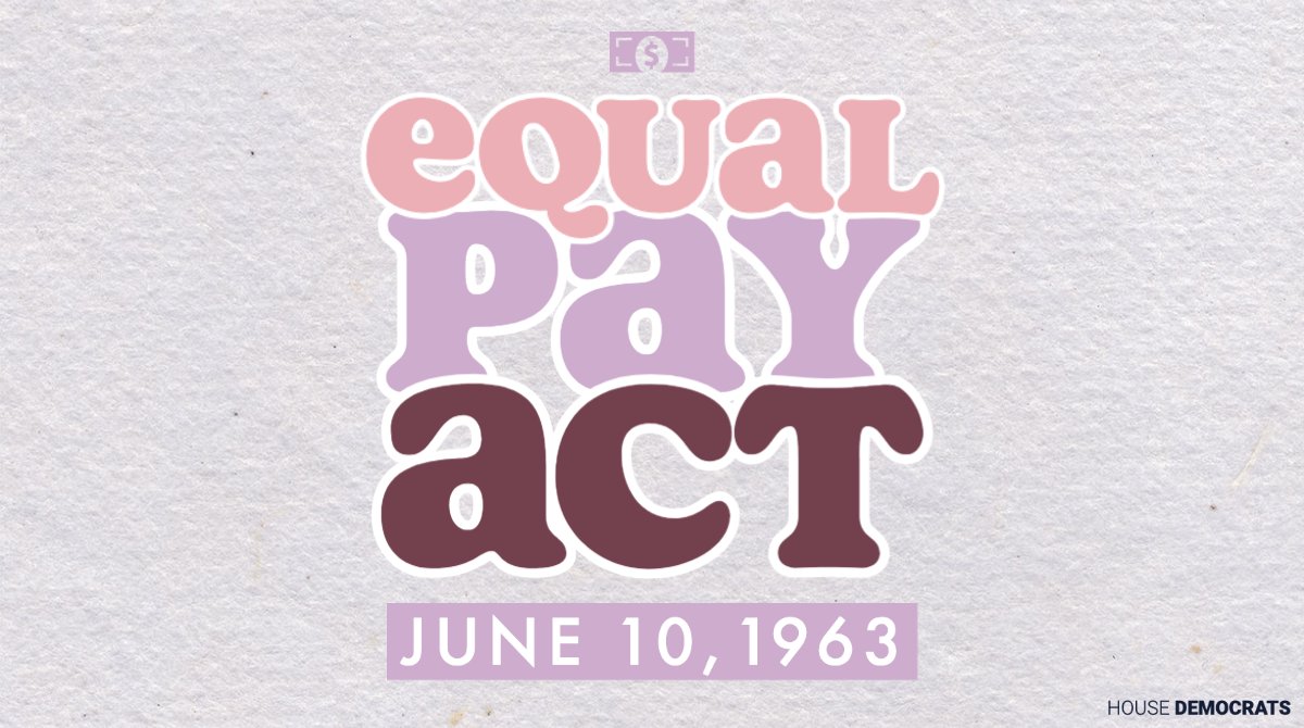 60 years ago today, the #EqualPayAct was enacted, but the gender wage gap in our country remains — and the disparity is worse for women of color.
 
We must renew our commitment to end pay discrimination, close the wage gap, and ensure that all women have equity in the workplace.