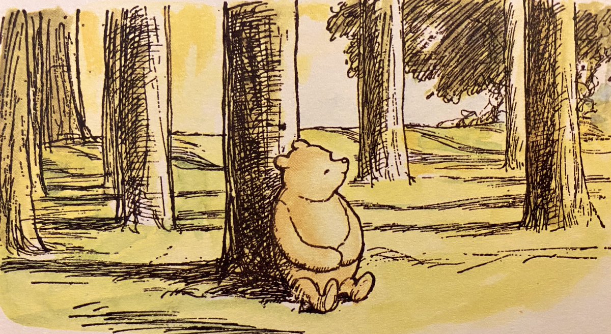 Bring enchanted, it was the only place in the Forest where you could sit down carelessly, without getting up again almost at once and looking for somewhere else. Sitting there they could see the whole world spread out until it reached the sky. ~A.A.Milne #SaturdayMotivation