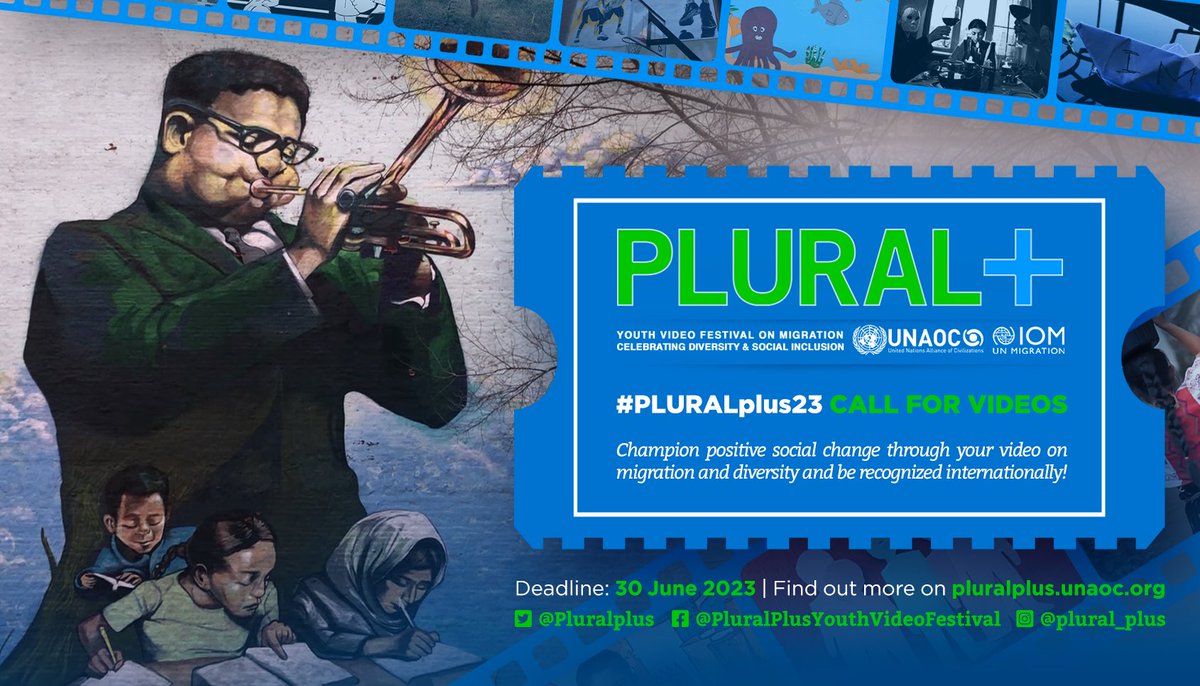 🎥Filmmakers across all genres have a unique opportunity to change perceptions on urgent topics like #migration, #diversity or #social #inclusion&amp;create positive impact across 🌏 
Submit your short video to the #UnitedNations #PLURALplus23 video festival: pluralplus.unaoc.org