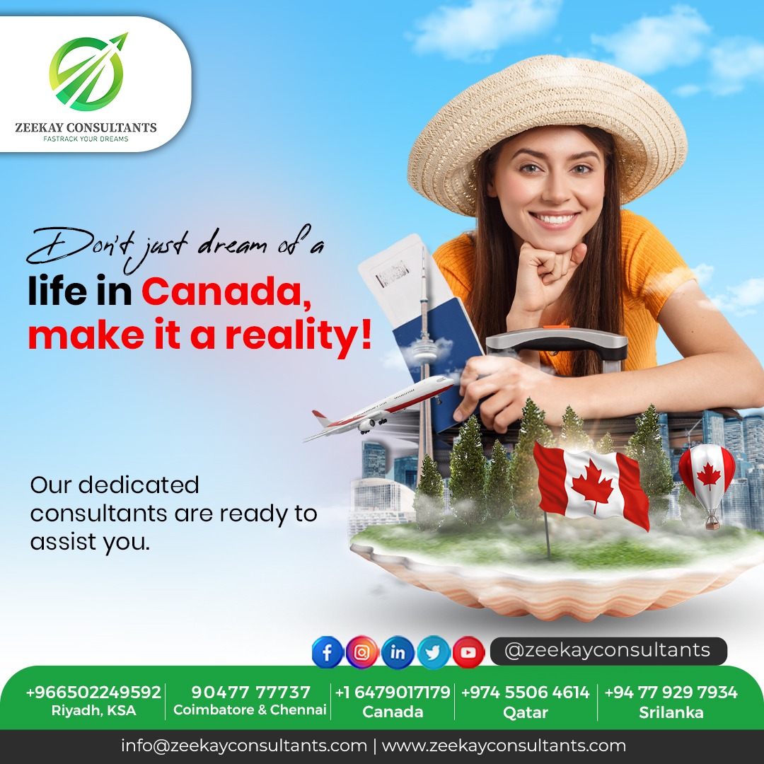 Zeekayconsultan's tweet image. Let our visa consultants be your bridge to a fulfilling life in Canada with permanent residency.

📞91 9047777737
📧 info@zeekayconsultants.com
Apply now: zeekayconsultants.com

#Canada #CanadaPermanentResident #CanadaprVisa #Immigration #PermanentResident #Zeekayconsultants