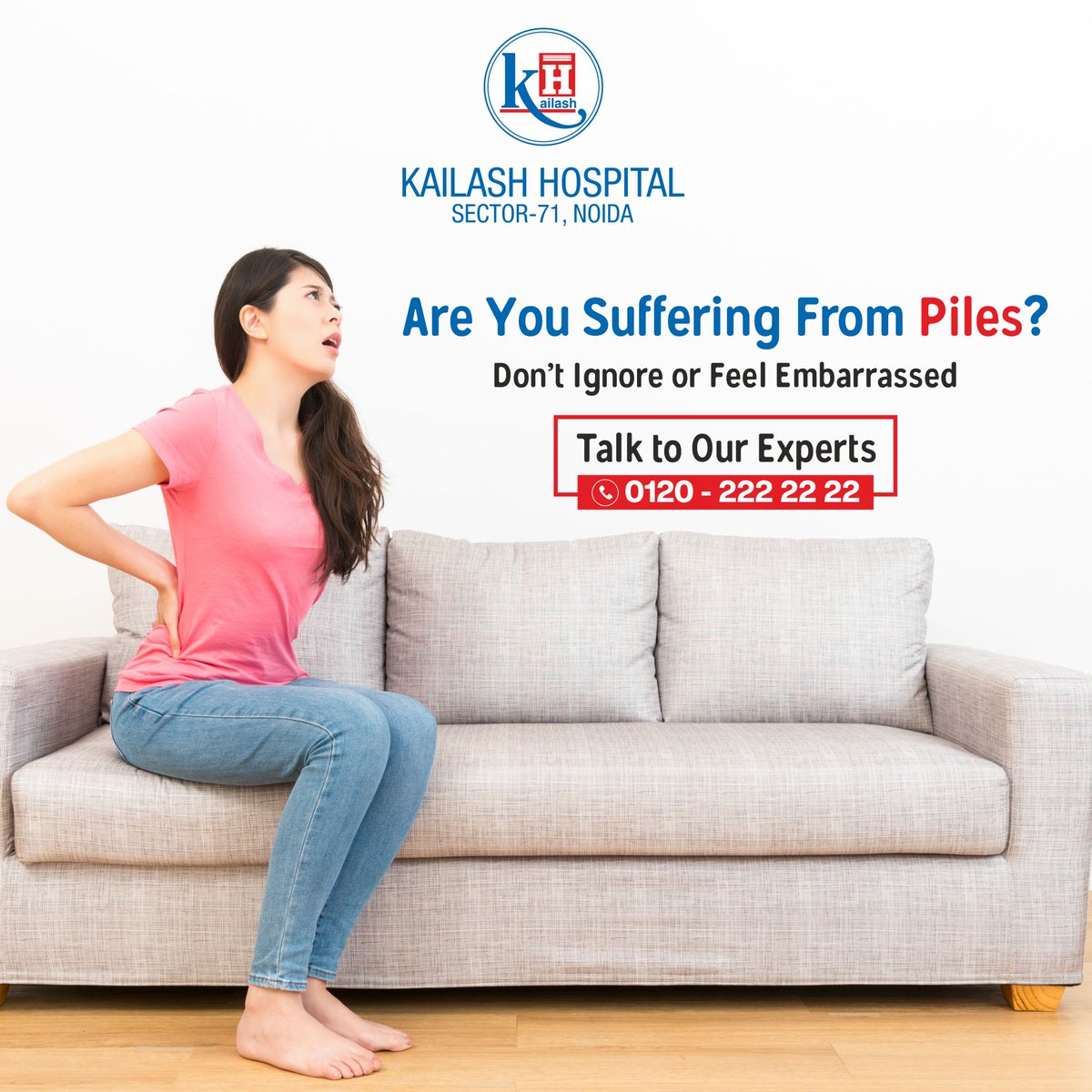 Suffering from Piles? Don't feel embarrassed! Consult with our Expert, Call us at:  0120 222 22 22
#piles #pilestreatment #PilesSurgery #pilesproblem #surgeon #khni71 #KailashHospital