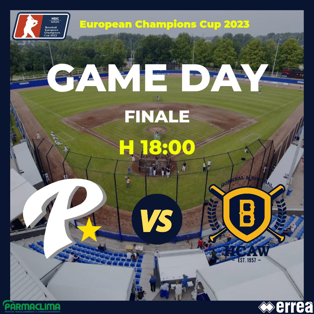 ⚾️GAME DAY EUROPEAN CHAMPIONS CUP 2023 - FINALE⚾️
🆚️ @hcawbaseball
🏟 Pirates Playground
🕑 18:00
🍿📱💻 Diretta streaming sul sito WBSC Europe

FORZA RAGAZZI!!⚾️💛💙

#FòrsaPärma #LastelladiParma #parmabaseball #europeanchampionscup
