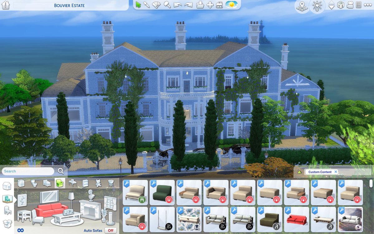 BluthIndustries's tweet image. #WIP of my newest build inspired by Jackie Bouvier’s Hamptons estate that is for sale currently and @HeyHarrie #coastalcollection. I’ve fallen in love with this pack and am so happy with how this build is coming together. #simmersdigest #ShowUsYourBuilds
