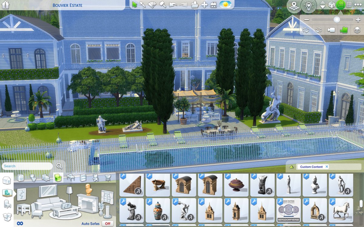 BluthIndustries's tweet image. #WIP of my newest build inspired by Jackie Bouvier’s Hamptons estate that is for sale currently and @HeyHarrie #coastalcollection. I’ve fallen in love with this pack and am so happy with how this build is coming together. #simmersdigest #ShowUsYourBuilds