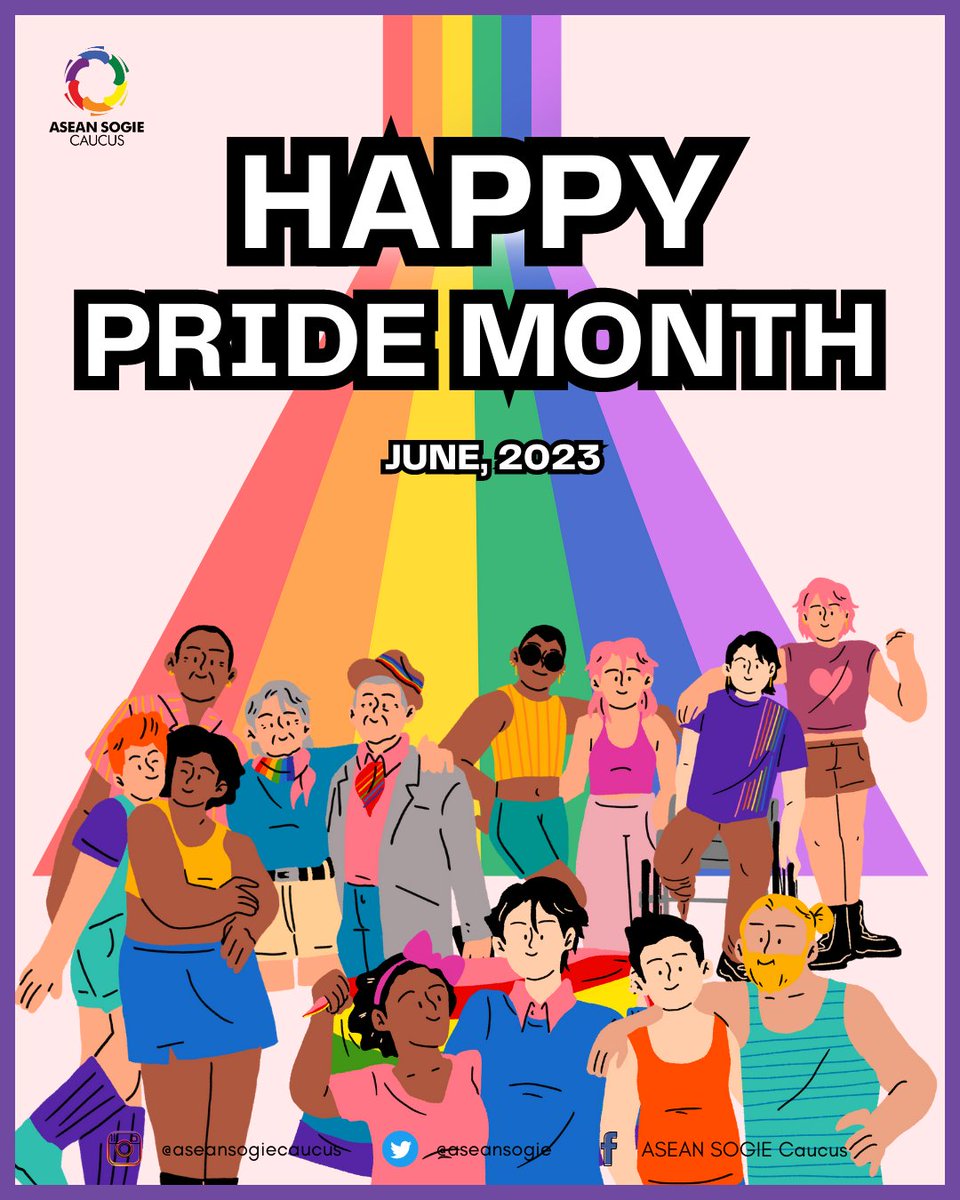 ASEANSOGIE's tweet image. Pride month is now here!!! 😍💞

From June 1 - June 30, we celebrated it not only to remember those who had fight for the rights but also a remembrance to continue to fight, be in solidarity &amp;amp; to bring the justice to all #LGBTQIA+ community all over the world. 

✊🏳️‍⚧️🏳️‍🌈✊