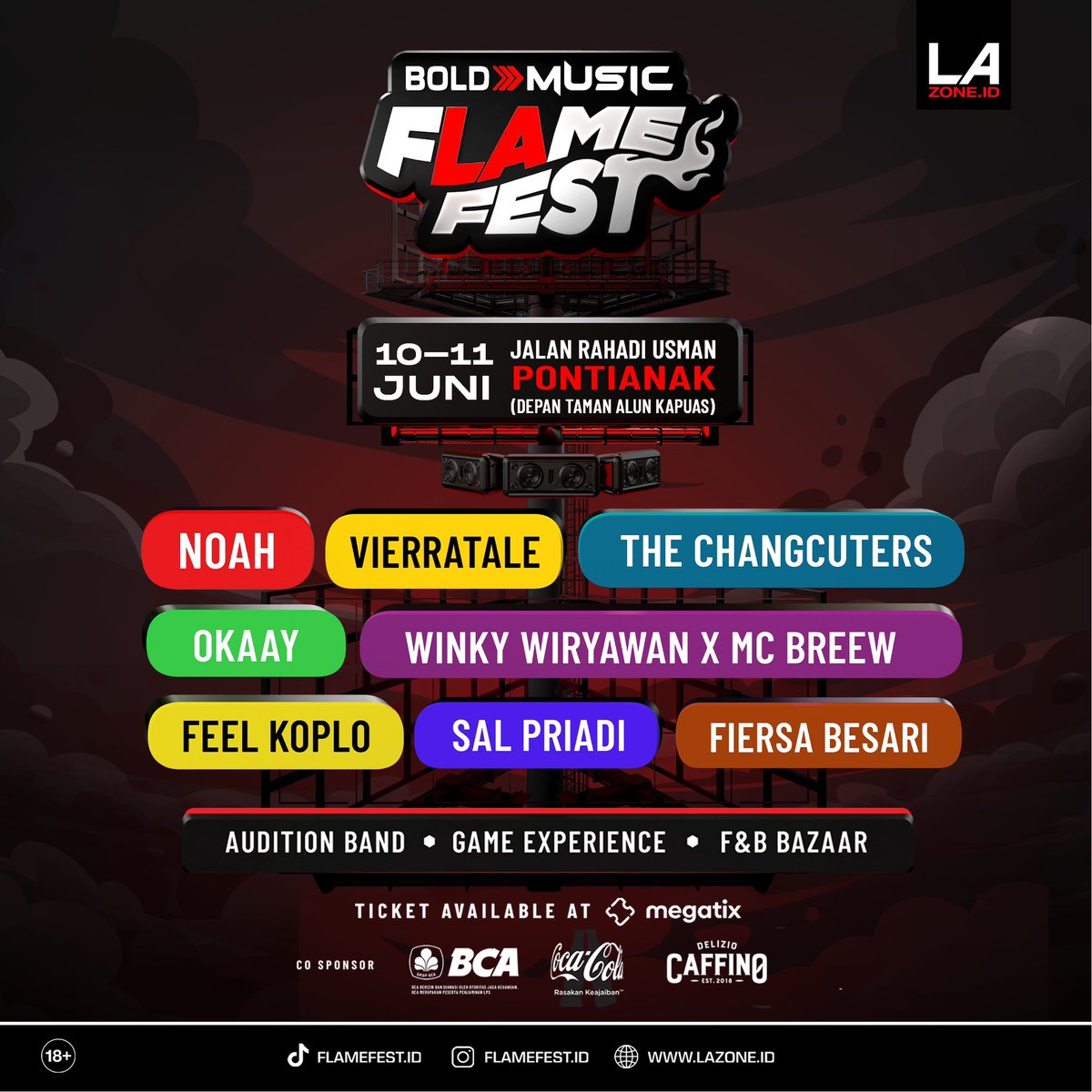 Pontianak, sampai jumpa di Flame Fest
.
11 Juni 2023
Jl Raya Rahadi Usman
.
Tiket: megatix.co.id