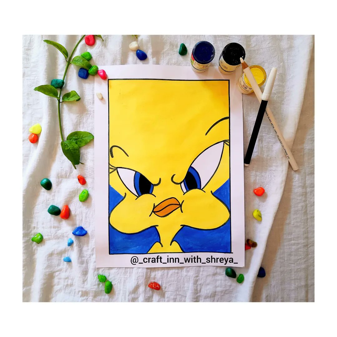 Welcome to my page ...... TWEETY BIRD
#tweetybird #tweety🐥 #bird #birdtweeting🐦 #painting #paintings #paintings_everyday #paintingoftheday #paintcorrection #paint #craft #craftersgonnacraft #liketime  #newpost #craftinn #craftinnwithshreya #tweety #artwork #artgallery #artistic