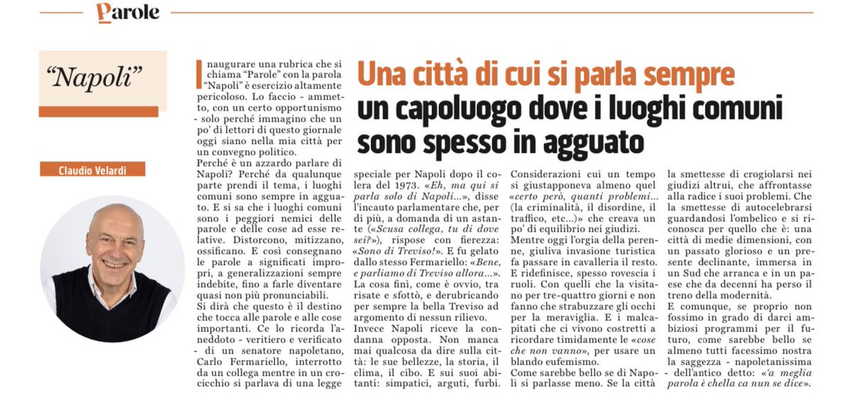 Parte “Parole”, una mia rubrichetta settimanale su <a href="/ilriformista/">Il Riformista</a>. Oggi la parola è “Napoli”.