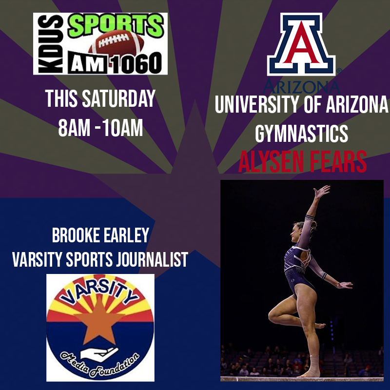 b_sodell's tweet photo. .@VarsityShow's @BrookeEarley2 has an interview with @ArizonaGymCats Alysen Fears premiering live at 8AM-10AM

Be sure to listen in https://t.co/vgmpMIlcYd or @KDUSAM1060 tomorrow morning! https://t.co/I0wT0Cy2uQ