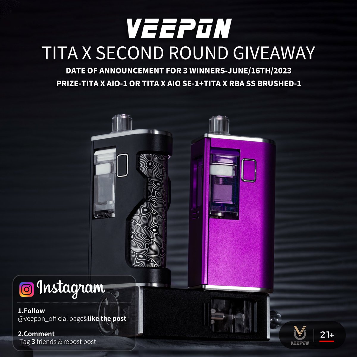 Something in Instagram ---GIVEAWAY
🖤🖤🖤💜💜💜

#Vapes #vapelife