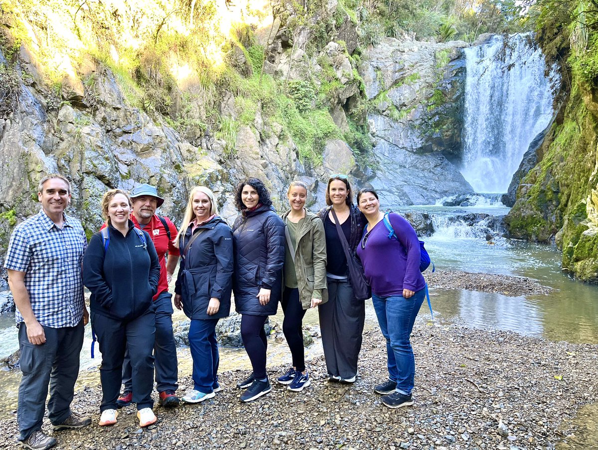 EducatorExplor1's tweet photo. Day 1 of our NZ professional learning journey. Explorers developed their curiosity questions. We drove up North and stopped at a waterfall for reflection and lunch. These educators are amazing and so fun to learn with! https://t.co/uhH36iat1q