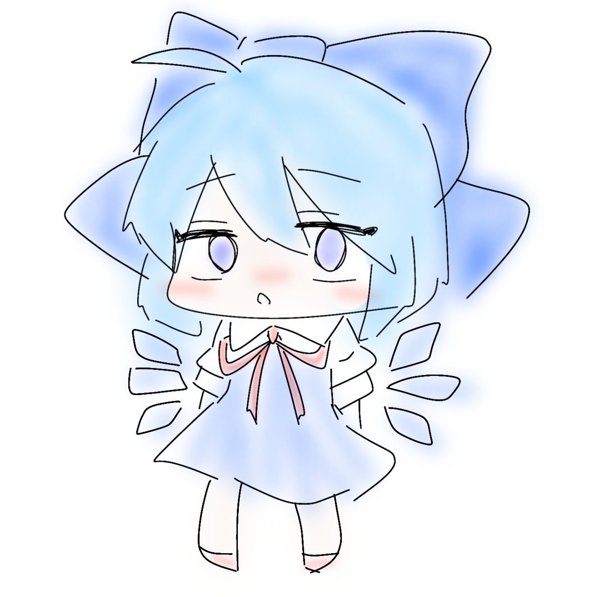 チルノ(東方Project) 「らくがき」|西風谷こうもり🍙のイラスト