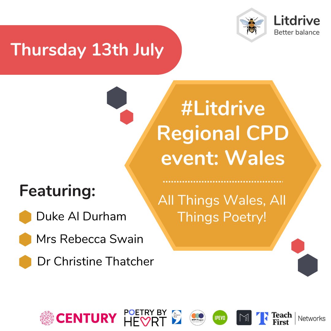 @Team_English1 Second event:

🗓 Thursday 13th July 2023
⏰ 16:30 - 18:30
📍Cwmbran, Wales 

This event aims to support English teachers in planning and teaching Unseen Poetry, with guest speakers @DukeAlDurham @MissBiggs210 and @writetoempower 

Tickets: buff.ly/3oQrGgk