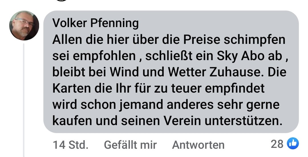 Das ist Volker. Volker ist nicht nur bei der Partei die sich Die Linke nennt in #Weinheim aktiv. Volker mag auch Preiserhöhung die den Pöbel fernhalten und ausgrenzen.
Sei nicht wie Volker, sei ein HSV-Fan der allen Fans die Möglichkeit zum Stadionbesuch geben möchte #hsv #ndhsv