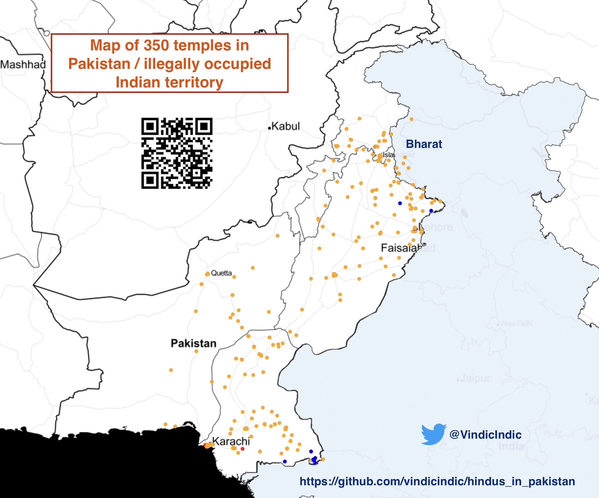 VindicIndic's tweet photo. Proud to soft-launch a #geocoded #dataset of 350 🛕 #Hindu #Jain and #Sikh #temple sites in #Pakistan 🇵🇰 & #PoJK.
Dataset on #GitHub here: https://t.co/eXGcECb7Hf
Welcome help in filling any gaps in the dataset. Read 🧵 to know more
Image courtesy: https://t.co/ebRahHaJwI
(1/N) https://t.co/XGW6g1NRBQ
