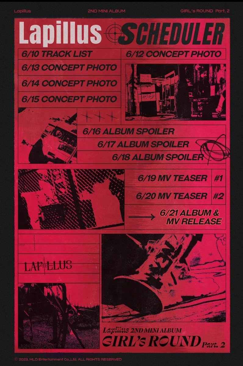 Lapillus has dropped the track list for their second mini album 'Girl's Round Part. 2', set for release on June 21 at 6 PM KST.
Also added their schedule poster.  #kpopfyp #kpopnews #kpop #trending #fyp 

#Lapillus #라필루스 #WhosNext