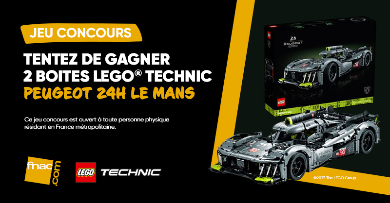 JEU CONCOURS 🤹| En route pour les 24h du Mans avec ces 2 boîtes @LEGO ' Technic Peugeot 42156' que nous mettons en jeu ! 😍
Pour participer, RT + follow @Fnac 👌
En savoir + sur la boite @LEGO 👉 bit.ly/3J6FrOG