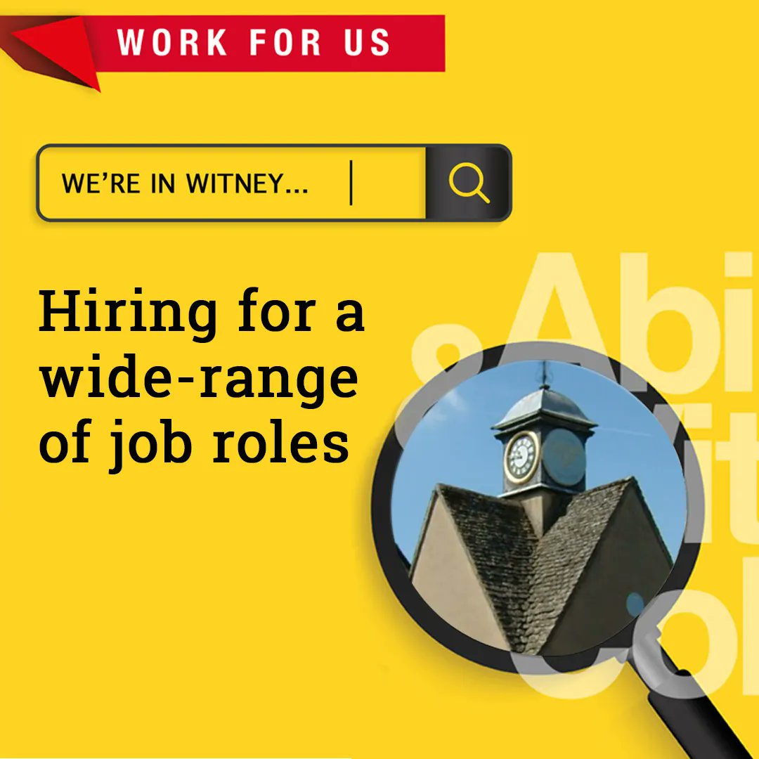 AbWitCollege's tweet image. Come along to Witney Clocktower TODAY to meet our HR team and find out all about our current vacancies, and what makes Abingdon &amp;amp; Witney College an Employer of Choice! We can't wait to see you there!

#JobFair #WorkForUs #Recruitment #Hiring