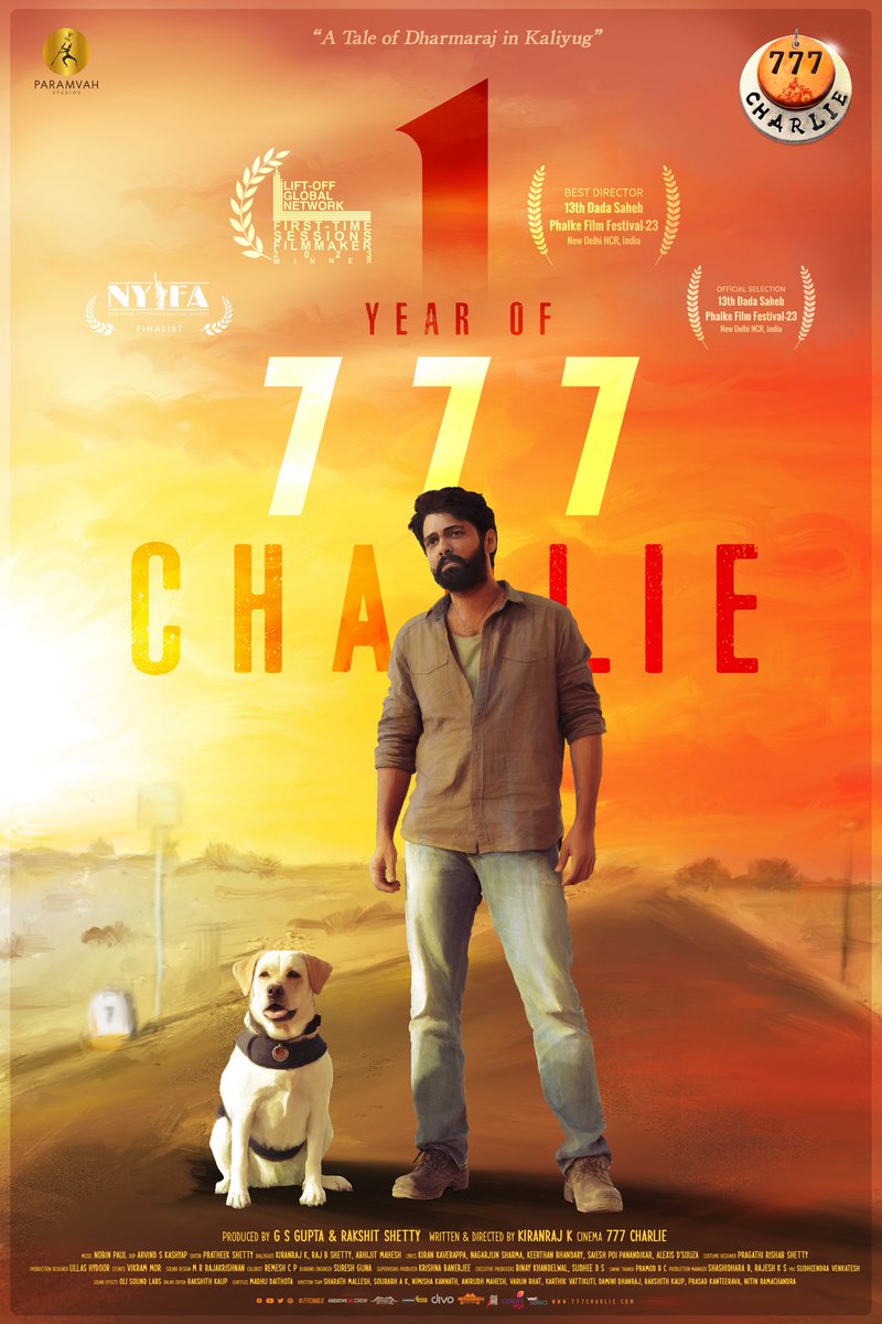 ನಮ್ಮ ಚಿತ್ರ #777Charlie ಬಿಡುಗಡೆಯಾಗಿ ಇಂದಿಗೆ 1 ವರ್ಷ! ಚಿತ್ರಕ್ಕೆ ನೀವೆಲ್ಲರೂ ನೀಡಿರುವ ಬೆಂಬಲಕ್ಕೆ, ನೀಡುತ್ತಿರುವ ಪ್ರೀತಿಗೆ ನಾವು ಸದಾ ಕೃತಜ್ಞರು ☺️

365 days of endless love! It has been a year to Charlie and Dharma capturing the audience’s heart! Thank you to all of you for always supporting us…