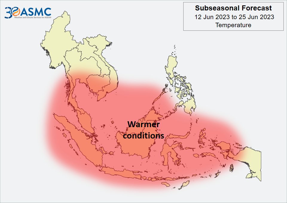 hello and welcome to another bad news of the day!

for the next two weeks, it is expected that southern ASEAN will experience drier & warmer conditions until the end of June. these conditions will increase the risk of haze to develop in this region 😶‍🌫️
