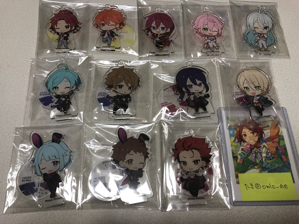 【交換】あんスタ アニカフェ コロッタ アクスタ
譲）画像2枚
求）
コロッタ:凪砂、マヨイ
アクスタ:巽、マヨイ

求めは各①。コロッタ上１段目は他との2:2以上の複数交換優先。コロッタ⇄アクスタ◎。郵送のみ。検索からでもお気軽にどうぞ。