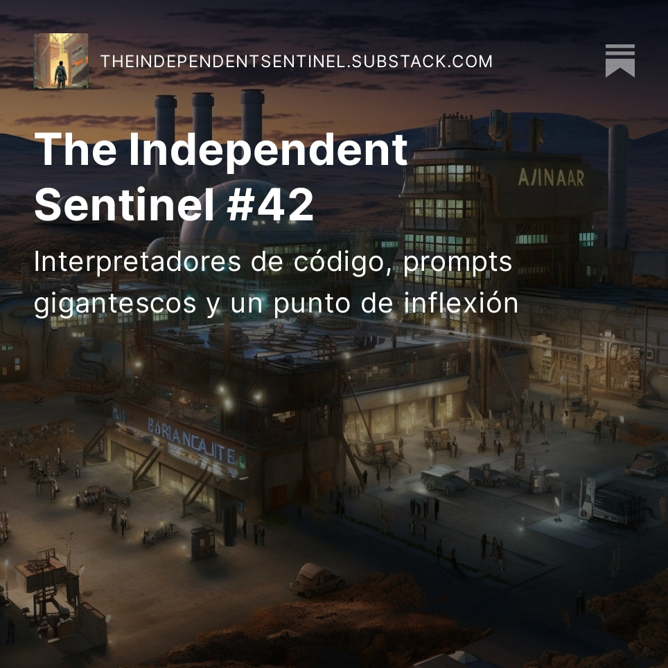 📬 ¡Ya se encuentra disponible una nueva edición de #theindependentsentinel! Hoy hablamos de de máquinas que piensan programando, de los prompts que vienen y del proyecto más célebre de la historia. 
Puedes leerlo aquí: theindependentsentinel.substack.com/p/the-independ…