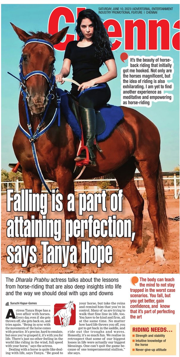 MovieBuzz (@moviesupdatez) on Twitter photo Falling is a part of attaining perfection, says #TanyaHope
The Dharala Prabhu actress talks about the lessons from horse-riding that are also deep insights into life and the way we should deal with ups and downs
<a href="/TanyaHope_offl/">Tanya Hope</a> Falling is a part of attaining perfection, says #TanyaHope
The Dharala Prabhu actress talks about the lessons from horse-riding that are also deep insights into life and the way we should deal with ups and downs
<a href="/TanyaHope_offl/">Tanya Hope</a>