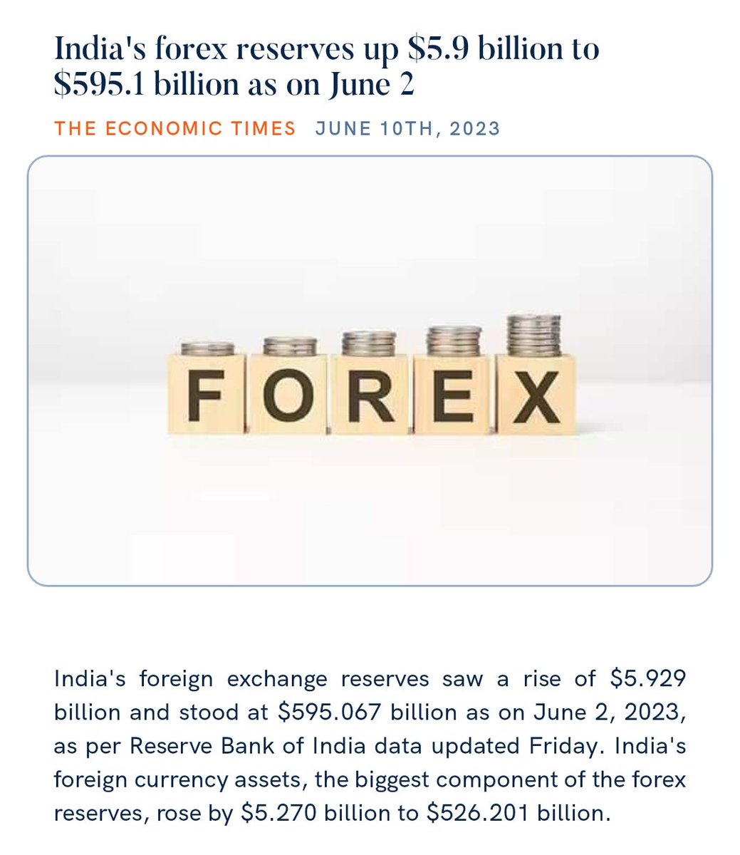 India's forex reserves up $5.9 billion to $595.1 billion as on June 2
economictimes.indiatimes.com/news/economy/i… 

via NaMo App