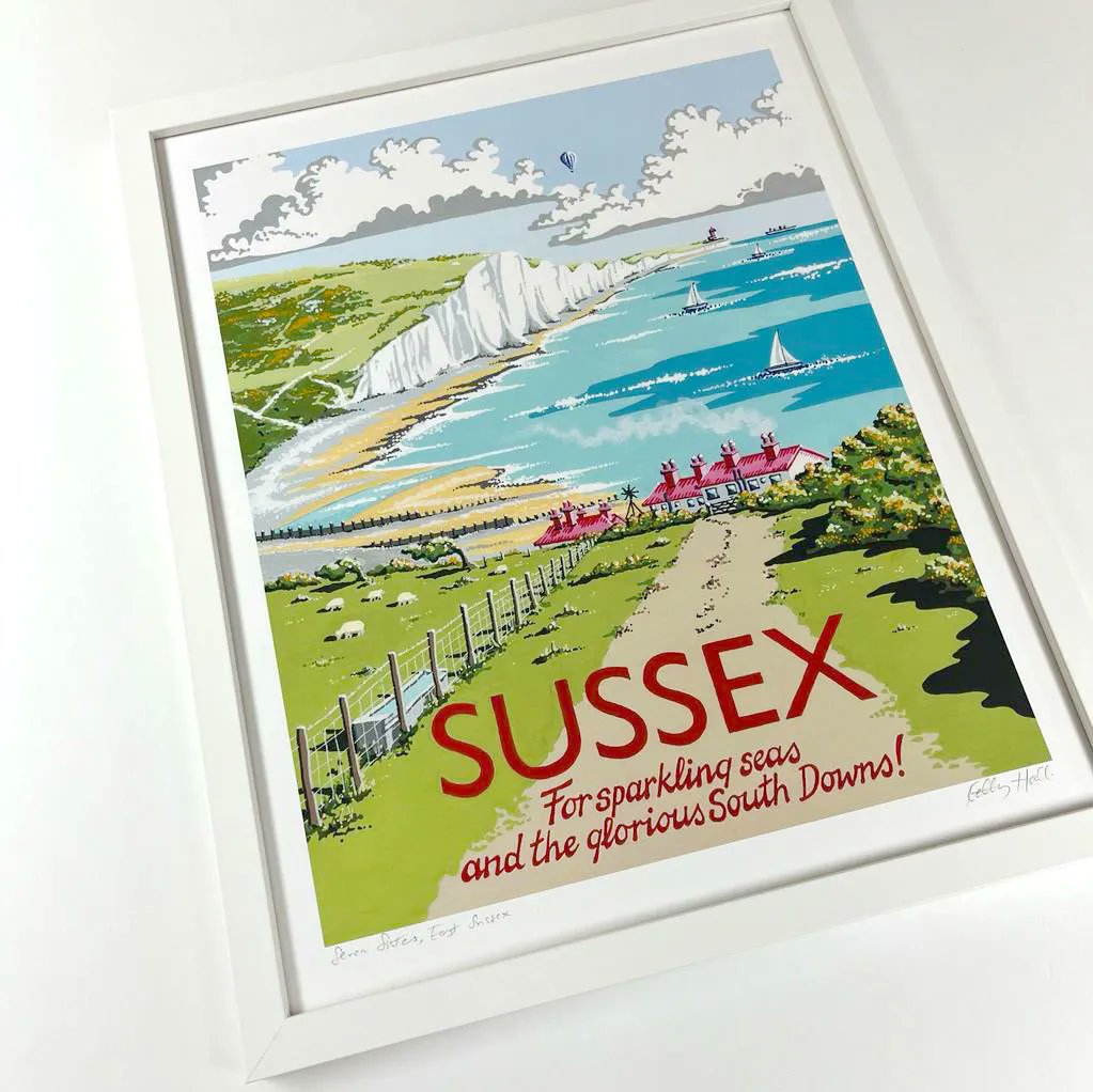 The South of England Show is on this weekend, so a Sussex print we framed showing that iconic Sussex view by @KellyHallDesign is perfect. 

#southofenglandshow #kellyhalldesigns #sussex #uckfieldframingcompany