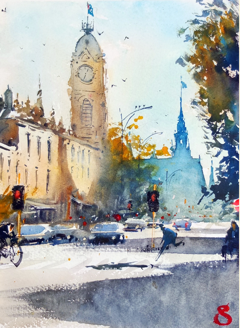 Gourd_design's tweet photo. Plein air streetscape
watercolour on paper 28x38cm https://t.co/Z21utMwi3R